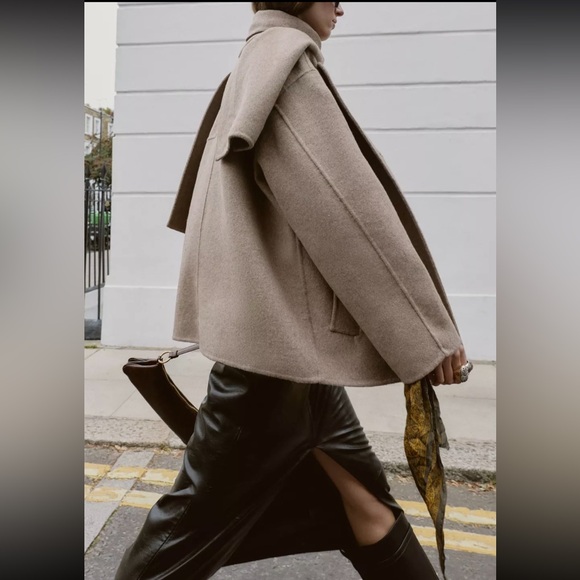 Zara Jackets & Blazers - NWT Zara Wool Blend Scarf Coat